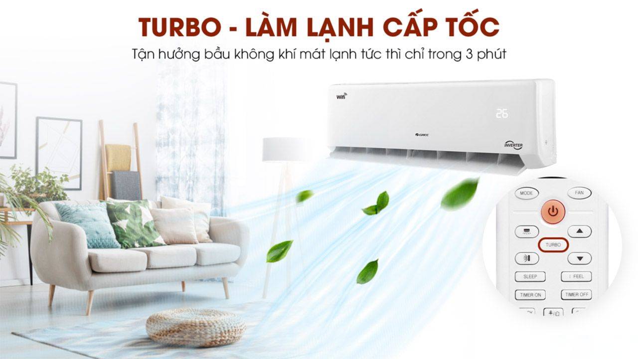 Máy lạnh Gree làm lạnh nhanh, phân bổ luồng gió đồng đều và dễ chịu khắp không gian.