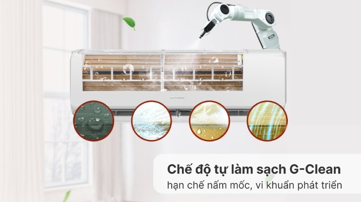 Tính năng tự làm sạch giữ dàn lạnh sạch sẽ, hạn chế nấm mốc và vi khuẩn tích tụ bên trong máy.