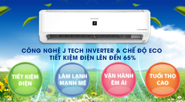 Máy lạnh sharp tiết kiệm điện lên đến 65%