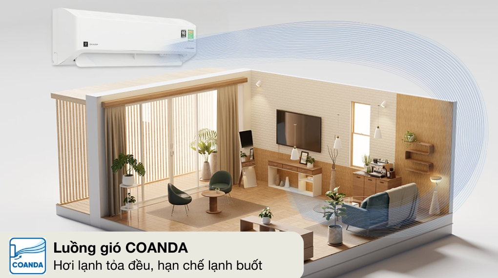 Máy lạnh Sharp Inverter 1 HP AH-XP10CMW